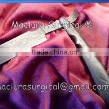 Shaving Damascus Razor Bone Handle