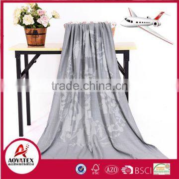 cable knitted printing modacrylic airline blanket