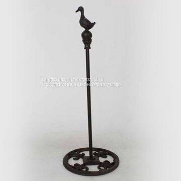 Cast iron paper towel holder with goose shape