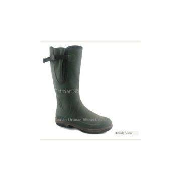 Men Rubber Rain Boots With Side Buckle And Adjustable Gusset