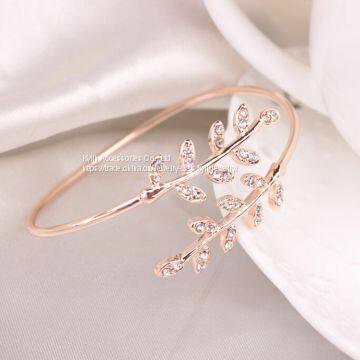 Fashion Jewelry Pave Leaf bangle