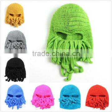 Crochet Octopus Hat Knitted Winter Funny Crazy Hats Adult M7042603