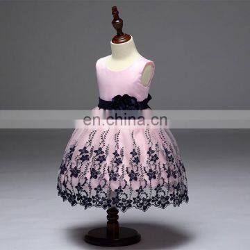 summer newest little girls party wear sleeveless bowknot girls party dresses