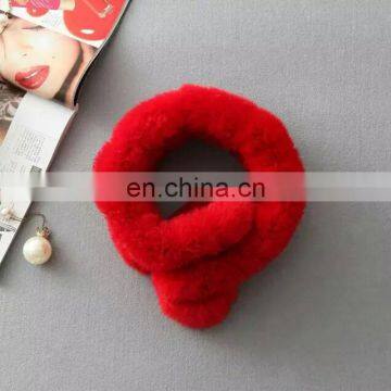 Classical fashion pattern rex rabbit fur collar/neck warmer for winter warm