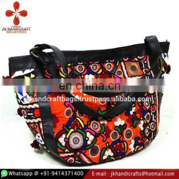 Genuine Leather Hand Bag Women Gypsy Banjara Tote Bag