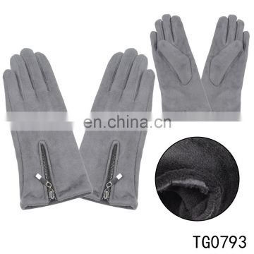 TOROS OEM lady winter fashion custom made warm suede gloves