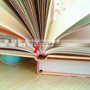 Professional perfect binding hardcover kraft paper notebook with ribbon for office/school use