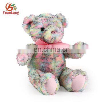 ICTI factory plush colorful teddy bear toy for kids