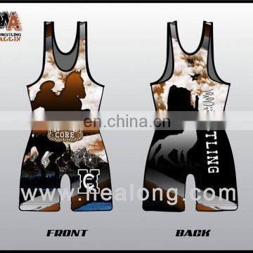 Healong Sport All Over Sublimated Custom Sublimated Wrestling Singlets Kid