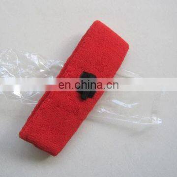 Custom kinds of wristband with embroidery sports headband terry hair band