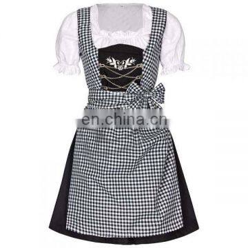 Handmade"Black 100%Cotton Dirndl German Bavarian Dress (Oktoberfest Dirndl)