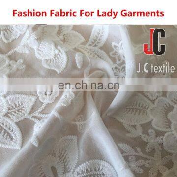 JC1755 shaoxing textile wholesale polyester jacquard lace fabric for dress