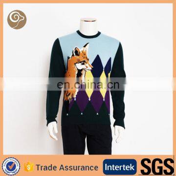 Fashion wholesale knitted 100% wool sweater