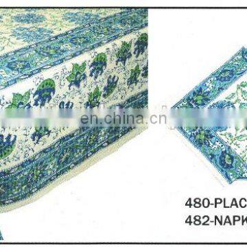 HAND BLOCK PRINTED TABLE CLOTH MAT & NAPKIN