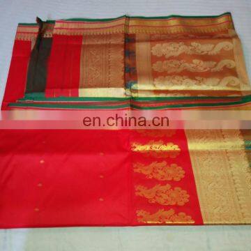 Women's Dress Indian Saree Zari Work Pallu Silk Sari Wedding Dress photo-4