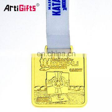 Miraculous Metal Europe Half Marathon Runner 5K Race Copper Medal With Ribbon Drape