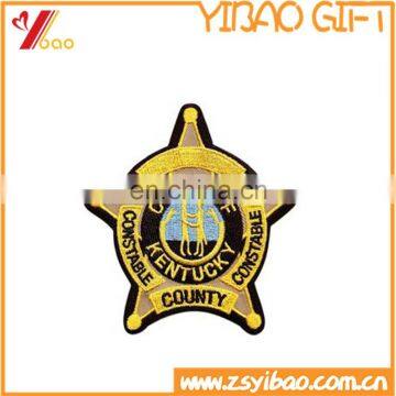 Hot sale custom embroidered badges,pin badge with own logo