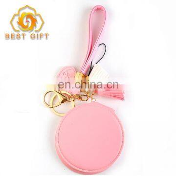 2018 Hot Fashion Round Shape PU Compact Mirror