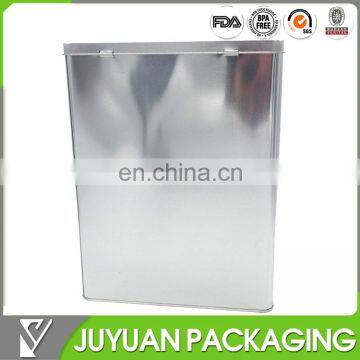 Ntural silver colored large rectangular aluminum metal tin containers wholesale