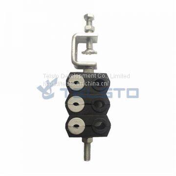 Optic fiber clamp for optic cable and power cable, double type, 6 holes