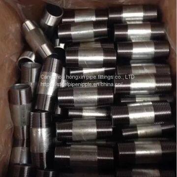 Hot sale carbon steel double thread and full thread steel pipe nipples