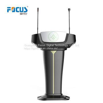 Digital Podium; Church Pulpit With Led Light & Goose Neck Mic.; Smart Equipment for Conference System photo-2
