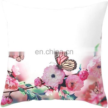 Butterfly and flower print throw pillow outdoor