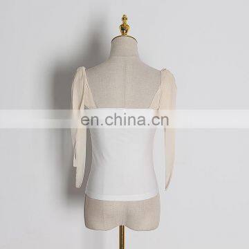 TWOTWINSTYLE Outerwear Tops Coats Patchwork Mesh Bowknot Loose Women Kimono Clothing Street Cotton Shell Fashion New photo-2