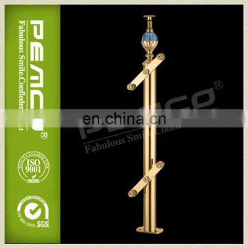 ISO golden steel modular staircase glass baluster railing