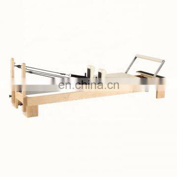 Topranking Reformer Bed For Yoga Museum And Home Exercise Machine White Wood Elina Balanced Fixing Core Of Body Pilates Reformer photo-2