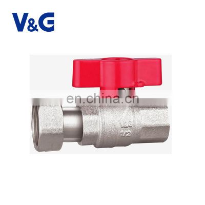 1/2" - 3/4" F-BSP x F-BSP Valogin 362.5 psi Nickel Plating Loose Joint Brass Ball Valve