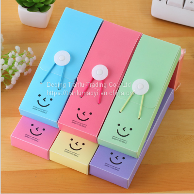 Creative Candy Color Cute Smile Pencil Case Student Study Supplies PP Stationery Case Pencil Case Logo Customization photo-2