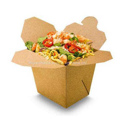 Brown Noodle Boxes-Kraft Cardboard Brown Pasta Boxes-Paper Folding Lid Noodle Box -Compostable- No Chemicals-Takeaway packaging box