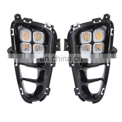 LED DRL lamps Daytime Running Light Suitable for Kia picanto 2018 with yellow turn signal Other Exterior Accessories