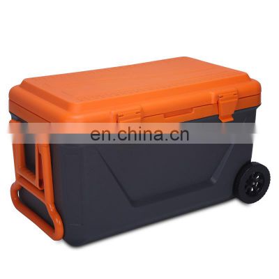 Wholesale Customized Color and Logo Pu form cooler box with wheel 45L Outdoor Ice Box Long term insulated