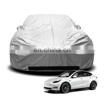 2017-2021 All Weather Protection Outdoor With Ventilated Mesh Charge Port Opening Storage Bag Car Cover For Tesla Model 3