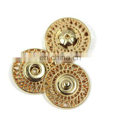 Metal Gold Zinc Alloy Pattern Button Sew On Snap Boton