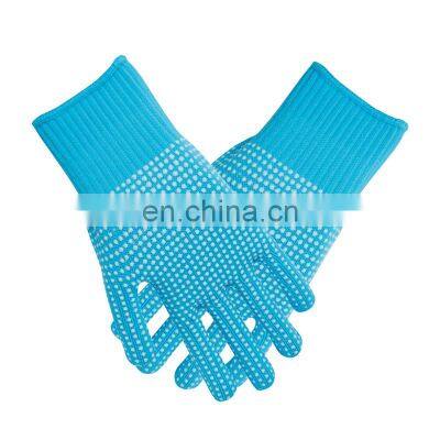 Hot selling food grade color 13 HPPE fiber strong grip cut resistant gloves with silicone dots