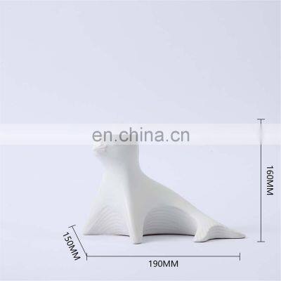 Black White Ceramic Seal Dog Animal Sculpture Home Bedroom Decor Accessories photo-2