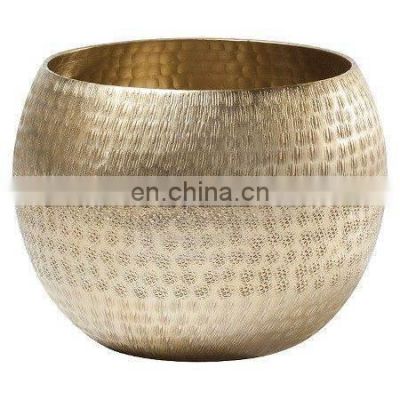 round metal flower bowl