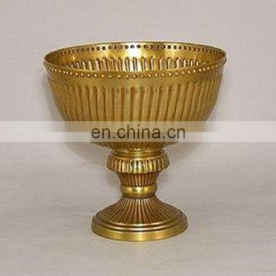 golden bowl design metal trumpet for flower decoration