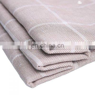 Stock Yarn Dyed Weave Suit Garments Fabric Cotton Linen Plaid Blend Fabric photo-2