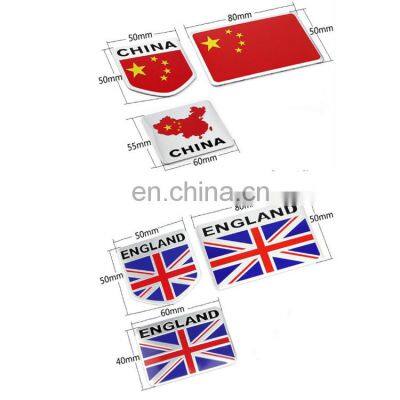 Custom 3D Country Flag Aluminum Alloy Metal Motorcycle Car Sticker Badge Emblem