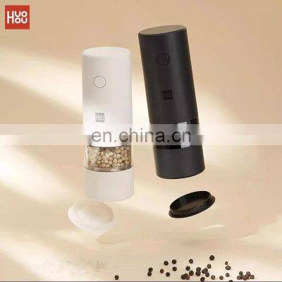 Huohou Electric Automatic Abrader Mill Pepper and Salt Grinder LED Light 5 Modes Peper Spice Grain Porcelain Grinding Kitchen