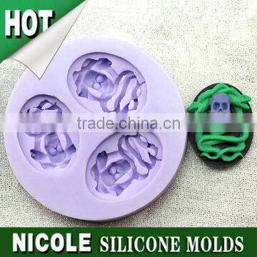 F0185 Nicole Hallowmas skull silicone fondant molds