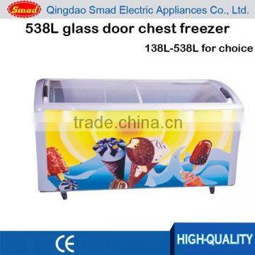 538L ice cream chest freezer ice cream freezer container