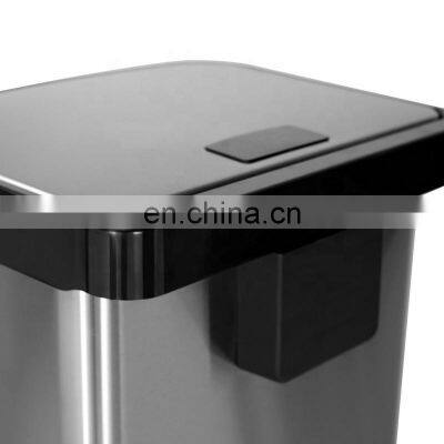 Kitchen Trash Can 55 L Touch Free Hotel Metal Luxury Modern Household Stainless Steel Garbage Bin photo-3