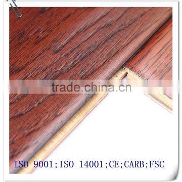 Handscraped Surface Walnut 7-layer Engineered Wood Flooring Red Color photo-4