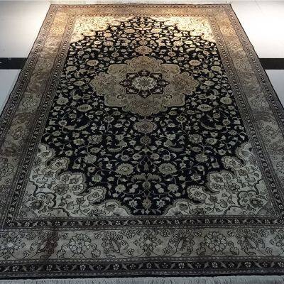 5X8ft black blue color handmade silk persian carpet for home