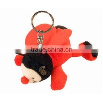 Lovely red ladybug 4" mini plush keychain toys